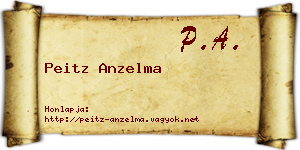 Peitz Anzelma névjegykártya